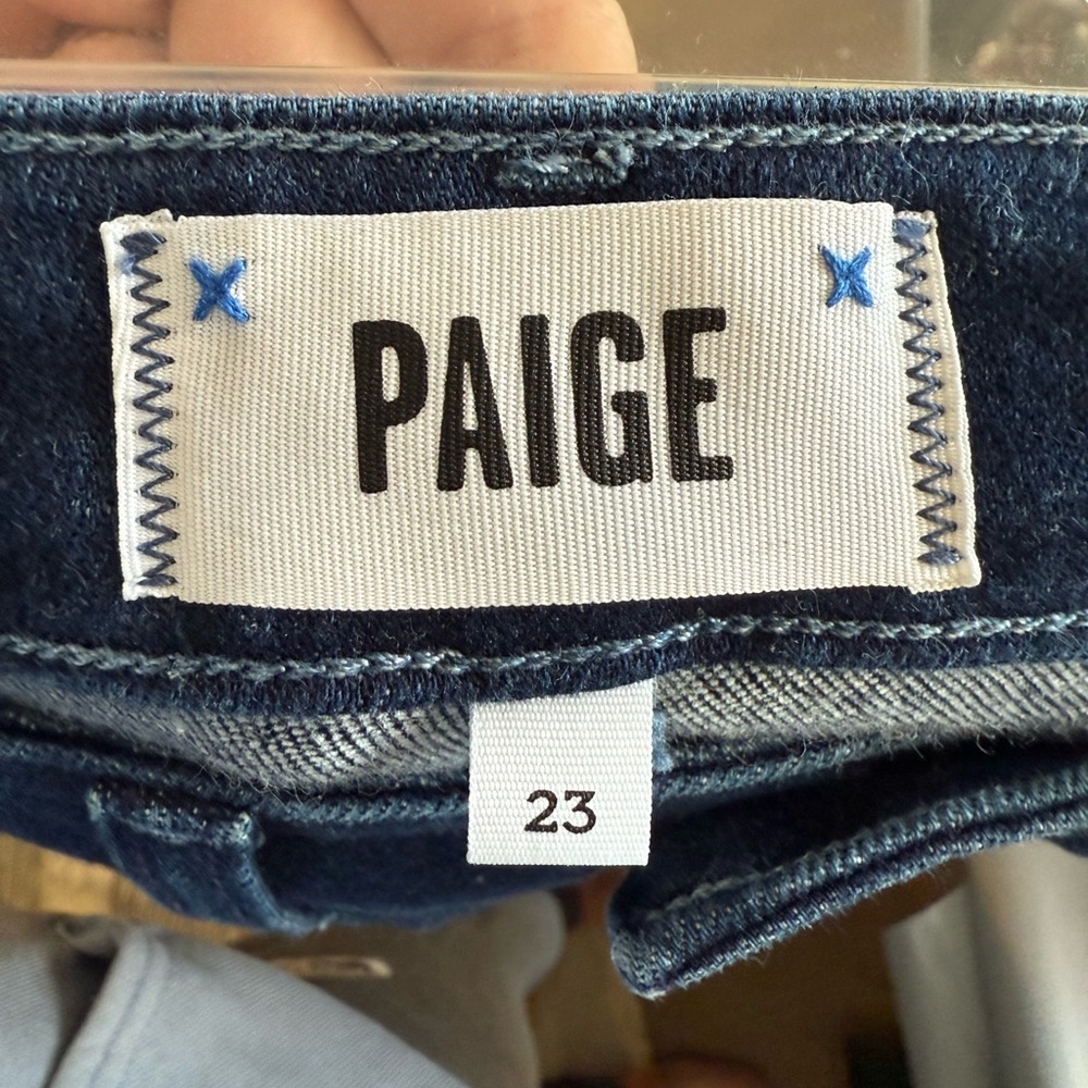 PAIGE Dark Blue Straight Leg Jeans - Picture 5 of 6